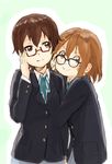  bespectacled fukutarou_(enji127) glasses hirasawa_yui k-on! manabe_nodoka multiple_girls school_uniform uniform 