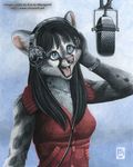  abstract_background blue_eyes feline female headset kacey mammal microphone recording solo 