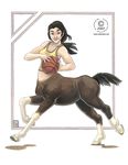  ball basketball centaur courtneys equine female game hooves horse horseshoe human kacey mammal plain_background running solo taur 