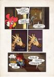  anthro avian bird chicken comic dialogue digital_media_(artwork) dungeons_and_dragons duo english_text fantasy galliform giraffe giraffid hasbro hi_res male mammal phasianid simple_background text wizards_of_the_coast zaryuzu_73 