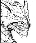  dungeons_&amp;_dragons male monochrome portrait scalie solo unknown_artist wizards_of_the_coast 