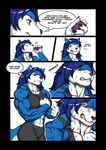  abs biceps big_breasts blue blue_body breasts canine comic female growth hair hopey long_hair mammal muscles muscular_female pokkuti standing wolf wolfess 