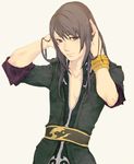  bad_id bad_pixiv_id bracelet collarbone highres jewelry long_hair male_focus shiro_(reptil) simple_background solo tales_of_(series) tales_of_vesperia yuri_lowell 