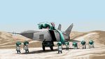  aircraft airplane clone desert fighter_jet hatsune_miku historical_event iraq jet long_hair mig-25 military military_vehicle multiple_girls rxjx twintails vocaloid 