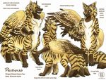  hyena kacey male mammal model_sheet multiple_tails runeus striped_hyena stripped_hyena taur wings 