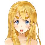  bad_id bad_pixiv_id blonde_hair blue_eyes blush collarbone k-on! kotobuki_tsumugi long_hair looking_at_viewer nakasima-syouta open_mouth portrait round_teeth simple_background solo teeth white_background 