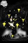 2:3 4_ears absurd_res black_body claws eldritch english_text hi_res ink ink_creature loose_feather multi_ear multi_eye multi_mouth quill scroll spirals star succubusbnny text the_all_light_(succubusbnny)