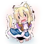  animal_ears blonde_hair blush cat_ears cat_tail chibi extra_ears fang hoshizuki_(seigetsu) mizuhashi_parsee open_mouth puru-see solo tail touhou trembling |_| 