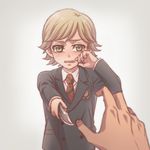  blonde_hair child crying green_eyes knife lunarclinic male_focus necktie solo tears tiger_&amp;_bunny wiping_tears younger 