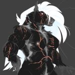 anthro big_breasts black_body black_fur blind breasts canid canine cropped_ears disability dominant dominant_female exposed_breasts female fur hair hi_res hybrid intimidating_female intimidation judaplex mammal mane mane_hair mature_female murid murine muscular muscular_female mythological_canine mythological_creature mythology rat rodent sailas scar scars_all_over solo standing villainess villainous werecanid werecanine werecreature werewolf white_body white_fur