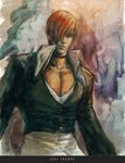  character_name fundoshi_(tofupoid) hair_over_one_eye male_focus realistic red_hair solo the_king_of_fighters yagami_iori 
