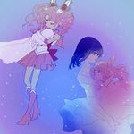  baby back_bow bishoujo_senshi_sailor_moon boots bow chibi_usa closed_eyes holding hug knee_boots messy_hair multiple_girls pink_footwear pink_sailor_collar sailor_chibi_moon sailor_collar sailor_senshi_uniform short_hair spoilers time_paradox tomoe_hotaru topless twintails zaza415 