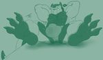  anthro biceps big_muscles bulge claws drag_(character) dragon eyewear foot_focus glasses green_dragon hindpaw horn male modem_redpill monochrome muscles nipple_piercing nipples paws piercing plantigrade reclining soles solo teasing toe_claws toes 