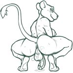 2026 animalympics anthro anus balls big_butt big_penis blush bodily_fluids breasts butt crossgender crouching dripping feet felid genital_fluids genitals gynomorph half-erect intersex kit_mambo lion looking_at_viewer looking_back mammal monochrome muscular muscular_gynomorph muscular_intersex musk musk_cloud nude pantherine penis precum precum_drip presenting presenting_hindquarters redout seductive side_boob solo sweat vein veiny_balls
