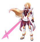  1girl absurdres ahoge alternate_costume armor assault_visor black_sclera blonde_hair body_armor bodystocking bodysuit boots breasts clawed_gauntlets coattails colored_sclera commission commissioner_upload covered_abs elbow_gloves energy_sword full_body gauntlets genderswap genderswap_(mtf) gloves hair_ornament hair_over_one_eye high_heels highres holding holding_sword holding_weapon knee_armor knee_boots long_bangs long_hair looking_at_viewer medium_breasts mega_man_(series) mega_man_zero_(series) mega_man_zero_3 missing_headwear multicolored_hair non-web_source omega_(mega_man) pink_hair red_eyes shoulder_armor skirt solo streaked_hair sword tailcoat thighs transparent_background uta_guipiy weapon x-shaped_iris 