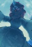 2026 absurd_res blue_body blue_fur disney dragon eastern_dragon female feral fur hi_res horn looking_at_viewer mane mythological_creature mythological_scalie mythology parabellux raya_and_the_last_dragon scalie simple_background sisu_(ratld) solo
