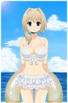  bathing_suit bikini breasts cloud clouds happy highres innertube large_breasts miss-it-girl ocean original sky swimsuit tube water 