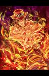  black_hair bracelet fire fundoshi_(tofupoid) jewelry letterboxed male_focus necklace one_piece portgas_d_ace shirtless solo 