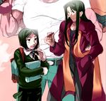  bad_id bad_pixiv_id bag bangs book bookbag cigar dual_persona fate/zero fate_(series) long_hair lord_el-melloi_ii male_focus multiple_boys muscle older parted_bangs sam_(yb01) time_paradox waver_velvet younger 