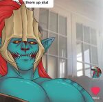 2023 big_muscles big_pecs blood blood_on_face bodily_fluids bodypaint bone_helmet bust_portrait cover_them_up_slut digital_drawing_(artwork) digital_media_(artwork) dota draw_over english_description english_text face_paint fake_screencap fangs hair hi_res humanoid humanoid_pointy_ears huskar_the_sacred_warrior like_button lindy_dark long_hair looking_at_viewer male male_humanoid meme muscular muscular_humanoid muscular_male neutral_expression pecs pointy_ears portrait profanity pupils red_hair red_sclera screencap screencap_background solo teal_body teal_skin teeth text troll_(mythology) underbite valve yellow_eyes yellow_pupils