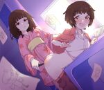  2girls @_@ absurdres anal anal_object_insertion angry araragi_karen araragi_koyomi araragi_tsukihi ass belt bent_over blush breasts brown_eyes brown_hair choppy_bangs clothes_lift clothes_pull collarbone collared_shirt commission commissioner_upload current_nadeko desk doodle_inset drawing_(object) falling_paper femdom fingernails hand_on_another's_back highres humiliation indoors jacket japanese_clothes kimono leaf_print light_rays linatai looking_at_viewer maple_leaf_print medium_hair monogatari_(series) multiple_girls non-web_source obi object_insertion open_clothes open_jacket open_mouth pants pants_pull paper petite pussy_juice saliva sash selfcest sengoku_nadeko shelf shirt shirt_lift short_hair small_breasts spanked surprised sweatdrop tearing_up teeth upper_teeth_only variant_set wide_sleeves window wrath_nadeko 