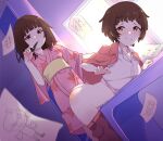  2girls absurdres angry araragi_karen araragi_koyomi araragi_tsukihi ass belt bent_over blush breasts brown_eyes brown_hair choppy_bangs clothes_lift clothes_pull collarbone collared_shirt commission commissioner_upload current_nadeko desk doodle_inset drawing_(object) falling_paper femdom fingernails grimace hand_blush highres holding holding_pen humiliation imminent_penetration indoors jacket japanese_clothes kimono leaf_print light_rays linatai looking_at_viewer maple_leaf_print medium_hair monogatari_(series) multiple_girls non-web_source obi open_clothes open_jacket open_mouth pants pants_pull paper pen pen_in_mouth petite sash selfcest sengoku_nadeko shelf shirt shirt_lift short_hair small_breasts spanked tearing_up teeth upper_teeth_only variant_set wide_sleeves window wrath_nadeko 
