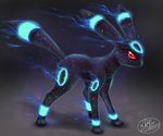  alternate_color dated fur gen_2_pokemon glowing highres neon_trim no_humans pokemon pokemon_(creature) realistic red_eyes shiny_pokemon slit_pupils solo umbreon 