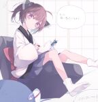  2girls ahoge anger_vein blue_hat brown_hair commentary_request controller game_controller gavrof hat headgear highres holding holding_controller holding_game_controller japanese_clothes joy-con kimono leaning_back looking_at_another multiple_girls obi otomachi_una playing_games playing_video_games pleated_skirt red_eyes sash short_hair shouji sitting skirt sliding_doors solo_focus tabi touhoku_kiritan translation_request twintails vocaloid voiceroid white_kimono wide_sleeves 