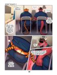 4_panel_comic absurd_res anthro black_hair chair clothing comic door dragon duo electronics felid flatscreen fur furniture hair hand_on_butt hi_res horn javier_(zourik) john_(zourik) male mammal microphone multicolored_body muscular muscular_anthro muscular_arms muscular_male mythological_creature mythological_scalie mythology pantherine panties paper police police_badge police_uniform pulling_down_pants pulling_up_pants rear_view red_body scalie sitting striped_body striped_fur stripes surprised tail tiger tight_clothing uncomfortable underwear uniform wide_eyed wingless_dragon zourik