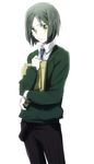  black_hair bob_cut book fate/zero fate_(series) green_eyes male_focus nishisaki solo waver_velvet 