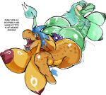 alien anthro big_breasts big_butt breasts butt butt_squish colored dragon english_text female ffm_threesome green_body group halo_(series) hi_res horn huge_breasts interspecies kig-yar larger_female lips male male/female mature_anthro mature_female microsoft mukihyena mythological_creature mythological_scalie mythology nipples non-mammal_breasts nude orange_body ruuhtian scalie simple_background size_difference smaller_male smile squish tail tail_tuft text trio tuft white_background xbox_game_studios xenophilia