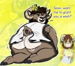 anthro bodily_fluids bovid caprine carl_hendricks clothed clothing echo_(game) echo_(series) echo_project looking_at_viewer male mammal mii partially_clothed sebboh sheep solo sweat sweatdrop