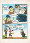  anthro avian bird chicken clothed clothing comic dialogue digital_media_(artwork) english_text galliform generation_2_pokemon giraffe giraffid group hi_res male male/male mammal nintendo phasianid pokemon pokemon_(species) simple_background text trio typhlosion zaryuzu_73 
