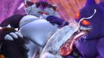 16:9 2024 3d_(artwork) 4k absurd_res anthro balls big_penis black_body black_fur bodily_fluids chest_tuft claws countershade_fur countershading cum digital_media_(artwork) duo english_text erection eyes_closed fur generation_1_pokemon gengar genital_fluids genitals hi_res huge_penis licking looking_pleasured male male/male moonwulf musk musk_cloud navel nintendo nipples open_mouth oral orgasm ozul_(moonwulf) penile penis penis_lick pink_nipples pokemon pokemon_(species) pupils purple_body purple_fur purple_nipples red_eyes sex smile snorlax teeth text tongue tongue_out tuft white_body white_claws white_fur widescreen