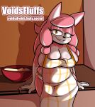 akita anthro apron apron_only bedroom_eyes belly big_breasts bite biting_lip biting_own_lip bowl breasts canid canine canis clothing conductor's_wife_(sonic) container digital_media_(artwork) domestic_dog eyelashes female food hair hi_res looking_at_viewer mammal mature_anthro mature_female narrowed_eyes seductive sega self_bite slightly_chubby slightly_chubby_anthro slightly_chubby_female smile solo sonic_the_hedgehog_(series) spitz standing the_murder_of_sonic_the_hedgehog voidsdroids