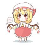  bad_id bad_pixiv_id blonde_hair blush chibi flandre_scarlet hat red_eyes side_ponytail skirt solo south114 touhou wings 