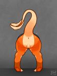  3:4 animal_genitalia anus bent_over creamsicle_(thegreattaz) dragon feral genital_slit genitals grey_wall hi_res hole_in_wall male mythological_creature mythological_scalie mythology nicolas_3232 orange_body orange_pattern orange_paws orange_scales orange_slit orange_tail scales scalie solo tail 