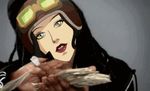  animated animated_gif asami_sato avatar:_the_last_airbender black_hair bolin_(avatar) bra dancing green_eyes legend_of_korra mako_(avatar) money skirt 