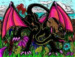  black byzantyn claws dragon feral flower garden male pbfurry wings 