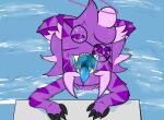 2026 anthro aquatic black_claws blue_insides blue_mouth blue_tongue bodily_fluids broken_glasses claws cracked_glass diving_board do_not_reupload do_not_steal eyes_closed eyewear fantafur felid female fenline finger_claws first_person_view fish floating_head fluffy fur glasses hair hands_on_object hybrid invalid_tag line_art long_hair looking_at_viewer mammal mouth_shot no_neck nude open_mouth outside pantherine pink_body pink_fur predator/prey prey_pov purple_body purple_fur saliva saliva_string same_size_vore scar shaded shark sharp_teeth signature simple_shading slightly_chubby square_head stripes swimming_pool teeth teeth_showing text tiger tongue toony unexpected vore water watermark wet wet_body wet_fur