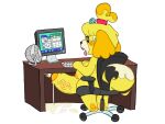 2025 ahegao alpha_channel animal_crossing anthro armrest bell big_breasts big_penis black_chair black_nose blonde_hair blush blush_lines bodily_fluids breasts brown_desk buckteeth canid canine canis casual_erection casual_nudity chair colored_line_art computer computer_monitor countershade_snout countershading crossgender cum_pool cum_strand desk desk_fan dialogue_box digital_media_(artwork) dipstick_tail domestic_dog electronics email emanata erection eye_bags flash_emanata ftg_crossgender fti_crossgender fur furniture genital_raphe genitals glans gynomorph hair hi_res huge_penis humanoid_genitalia humanoid_penis hyper hyper_genitalia hyper_penis in_heat intersex isabelle_(animal_crossing) keyboard looking_pleasured mammal markings microsoft microsoft_excel microsoft_office microsoft_outlook microsoft_windows mostly_nude nintendo nipples office_chair orange_cheeks orange_ears orange_glans orange_hair_tips orange_nipples orange_pawpads paper_clip pawpads penile_raphe penis pink_tongue ponytail power_button procreate_(artwork) raphe_(anatomy) rear_view red_ribbon rolling_chair shih_tzu simple_background smear_frame snout solo spreadsheet sweat sweatdrop table tail tail_markings tail_motion tailwag teeth the_menagerie tongue tongue_out toy_dog transparent_background user_interface vein veiny_penis white_tail_tip working yellow_body yellow_fur