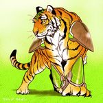  mamemo_(daifuku_mame) no_humans shoulder_pads solo superhero tiger tiger_&amp;_bunny wild_tiger 