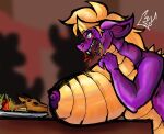  anthro asphyxiation assassination averysmallpirate banquet big_breasts blood bodily_fluids breasts dragon feast female hi_res huge_breasts imminent_death mythological_creature mythological_scalie mythology nosebleed poison poisoned queen queen_sepulveda royalty scalie snuff solo swelling swollen_breasts 