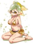 2026 animal_humanoid anklet aquatic big_breasts bikini breasts cephalopod clothing collarbone ear_piercing ear_ring eyebrows eyelashes feet female glistening glistening_body glistening_breasts glistening_skin gold_bikini hi_res humanoid humanoid_pointy_ears inkling jewelry kneeling marie_(splatoon) mollusk mollusk_humanoid nintendo piercing pointy_ears pseudo_hair ring_piercing solo splatoon swimwear t2ukmyjm tentacle_hair tentacles two-piece_swimsuit yellow_eyes