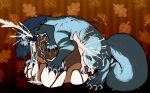 all_the_way_through ambiguous_gender ambiguous_penetration animal_genitalia animal_penis anthro anthro_on_taur barbed_canine_penis bodily_fluids breasts breeding_mount breeding_mount_use breeding_slave breeding_stand canid canine canine_genitalia canine_penis canis cum cum_from_mouth cum_in_mouth cum_inside cum_on_face cum_on_penis cum_through cum_vomit cumshot dominant dominant_gynomorph dominant_intersex ejaculation female genital_fluids genitals gynomorph gynomorph/ambiguous gynomorph/female hi_res hybrid_genitalia hybrid_penis inside_breeding_mount intersex intersex/ambiguous intersex/female intersex_taur mammal penetration penile_spines penis questionable_consent taur taur_penetrating wolf yonnixart