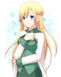  bad_id bad_pixiv_id blonde_hair blue_eyes half_updo long_hair mint_(summon_night) mole mole_under_eye smile summon_night summon_night_4 yousugaoka_shii 