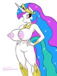  anthrofied big_breasts breasts crown equine female friendship_is_magic horn horse jewelry mammal my_little_pony navel nipples nude plain_background pony pose princess princess_celestia_(mlp) pussy royalty smile solo ultrafem white_background 