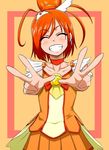  ^_^ choker closed_eyes cure_sunny double_v hino_akane_(smile_precure!) hokuto_(tokuho) magical_girl orange_(color) orange_choker orange_hair orange_skirt precure skirt smile_precure! solo tiara v 