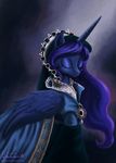  clothing cool_colors dress equine eyes_closed female feral friendship_is_magic hair horn mammal my_little_pony princess_luna_(mlp) purple_hair smile solo whitestar1802 winged_unicorn wings 