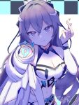  1girl breasts bronya_zaychik bronya_zaychik_(maximum_velocity) bronya_zaychik_(silverwing:_n-ex) cleavage commentary_request drill_hair grey_eyes grey_hair highres honkai_(series) honkai_impact_3rd large_breasts long_hair looking_at_viewer midriff navel official_alternate_costume smile solo tank_top very_long_hair white_tank_top z_nsyooo3 